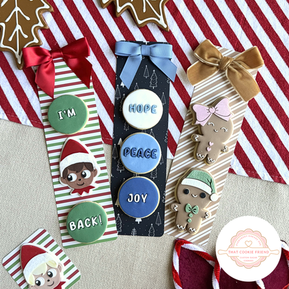 [Food Safe] Gingerbread - Stripes - Double Sided Designs - Backing Cards - 25 Pack