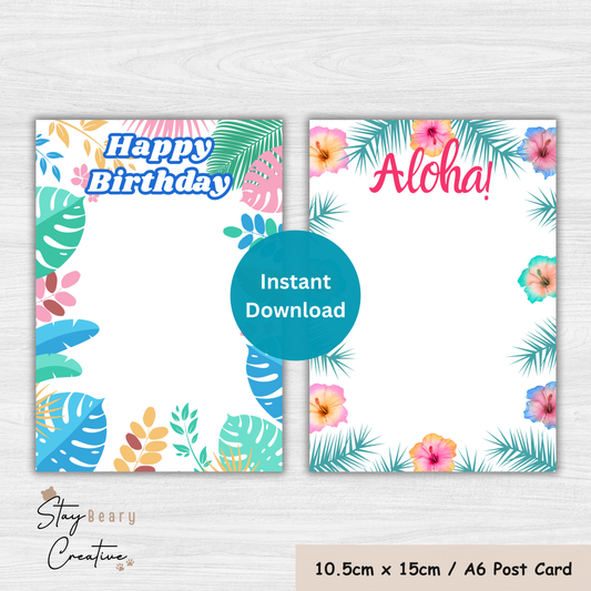 [DIGITAL] Aloha - Happy Birthday - Cookie Cards - 10.5cm x 15cm - A6/Post Card