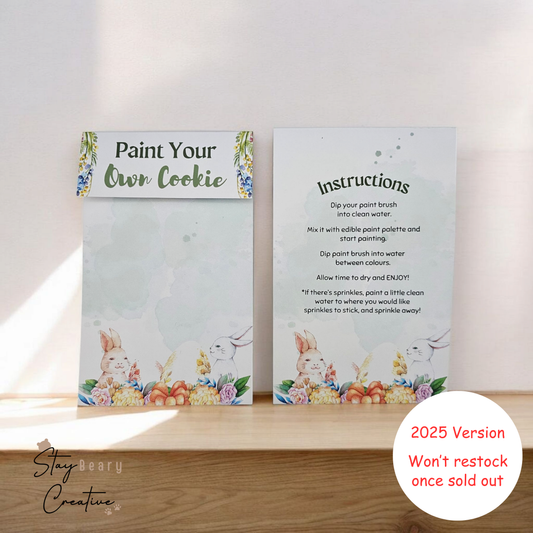 [Clearance] Easter Paint Your Own Cookie  - Folded Bag Toppers with Instructions on Back - 25 Pack