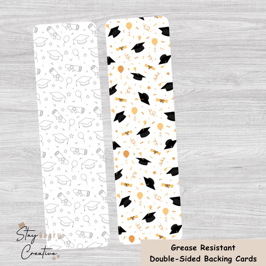 [Food Safe] Graduation Pattern - Double Sided Designs - Backing Cards - 25 Pack