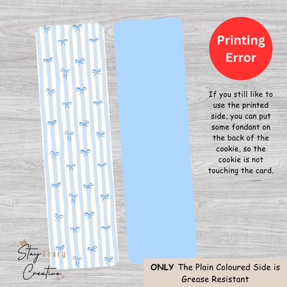 [Clearance] Light Blue Bows - Long Backing Cards - 25 Pack