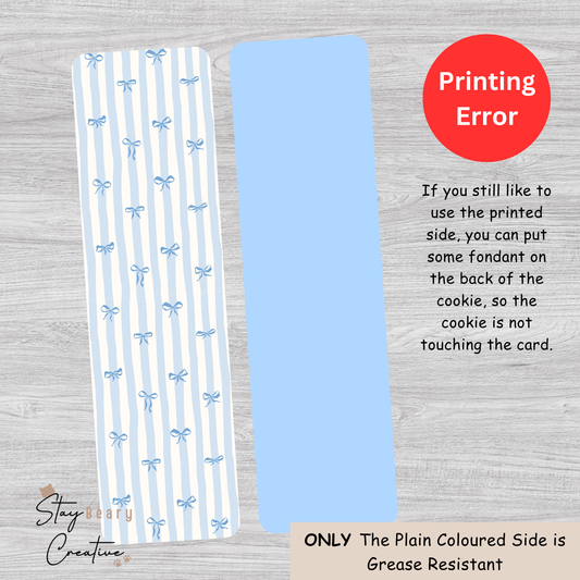 [Clearance] Light Blue Bows - Long Backing Cards - 25 Pack
