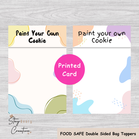 [Food Safe] PYO Folded Bag Toppers + Stickers - Abstract Shapes - Double Sided Designs - 25 Pack