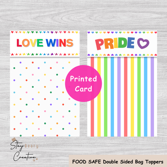 [Food Safe] Pride Month - Love Wins - Double Sided Designs - Folded Bag Toppers - 25 Pack