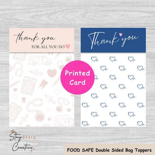 [Food Safe] Thank You For All You Do - Double Sided Designs - Folded Bag Toppers - 25 Pack