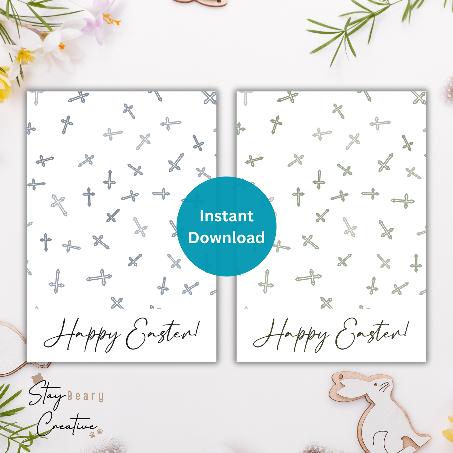 [DIGITAL] Easter Cross - Cookie Cards - 10.5cm x 15cm