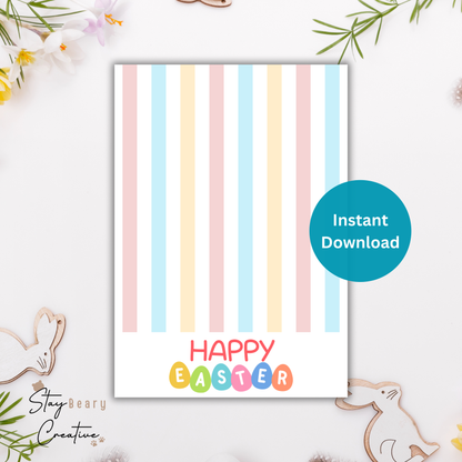 [DIGITAL] Easter Stripes - Cookie Cards - 10.5cm x 15cm