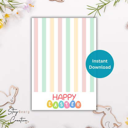 [DIGITAL] Easter Stripes - Cookie Cards - 10.5cm x 15cm