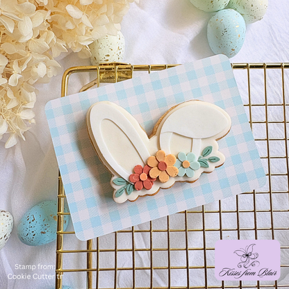 [Food Safe] Blue or Cyan Gingham - Double Sided Designs - Backing Cards - 25 Pack