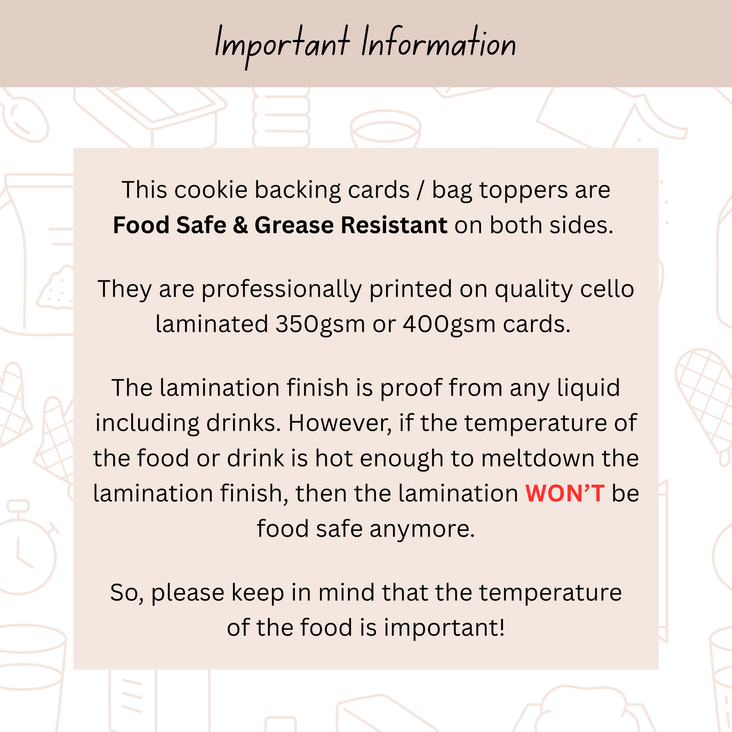 [Food Safe] Graduation Bows and Stripes Pattern - Double Sided Designs - Long Backing Cards - 25 Pack