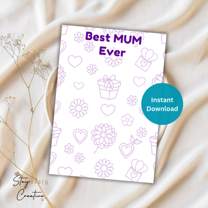 [DIGITAL] Mother's Day - Happy Mother's Day - Best Mum Ever - Cookie Cards - 10.5cm x 15cm