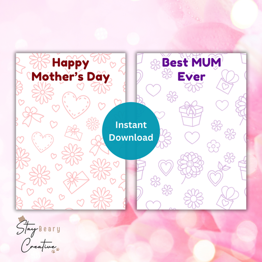 [DIGITAL] Mother's Day - Happy Mother's Day - Best Mum Ever - Cookie Cards - 10.5cm x 15cm