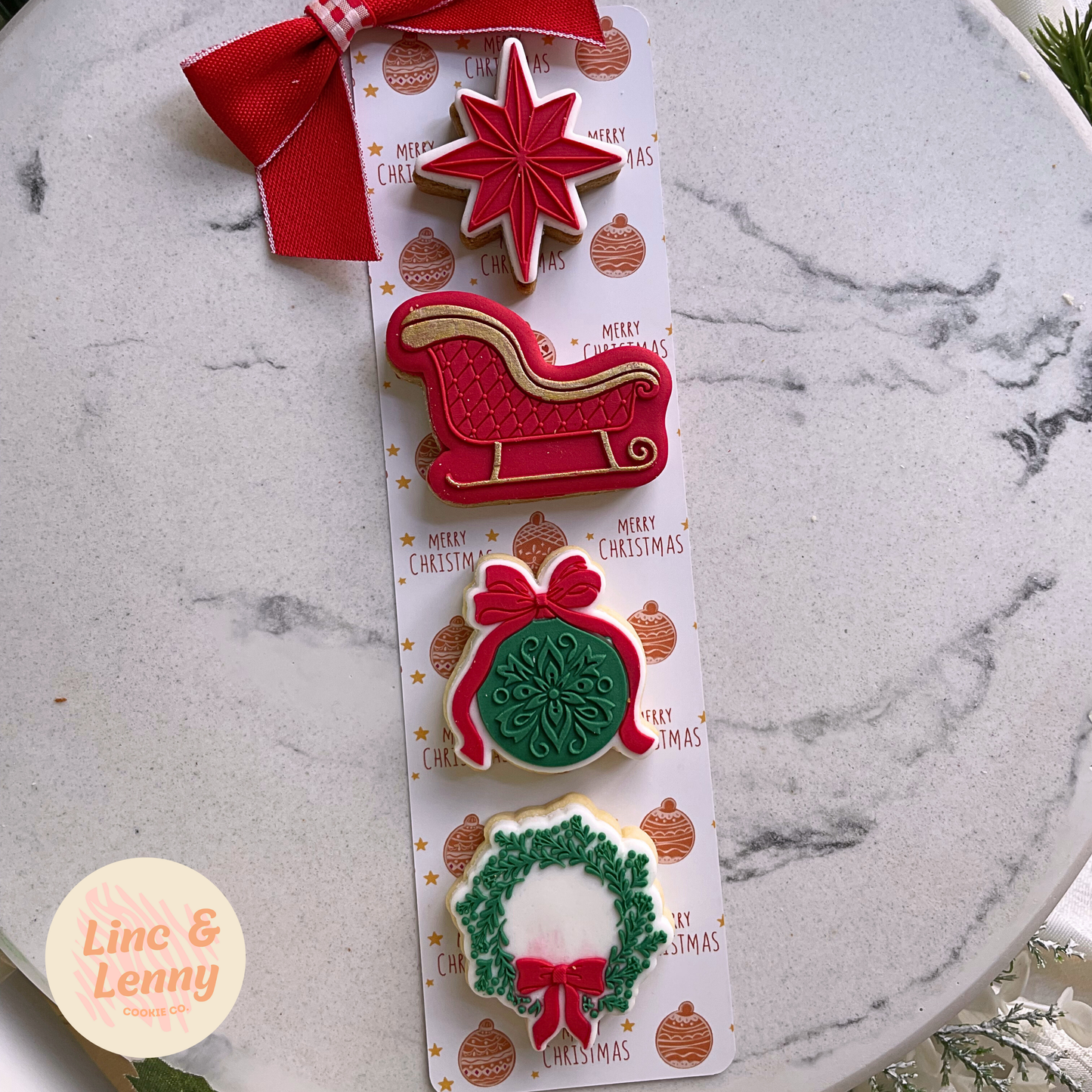 [Food Safe] Gingerbread - Stripes - Double Sided Designs - Backing Cards - 25 Pack