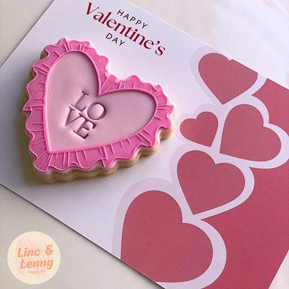[Food Safe] Happy Valentine's Day - Cupid - Double Sided Designs - Horizontal Cookie Cards - 25 Pack