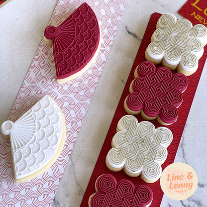 [Food Safe] Chinese New Year Wave Pattern - Double Sided Designs - Backing Cards - 25 Pack