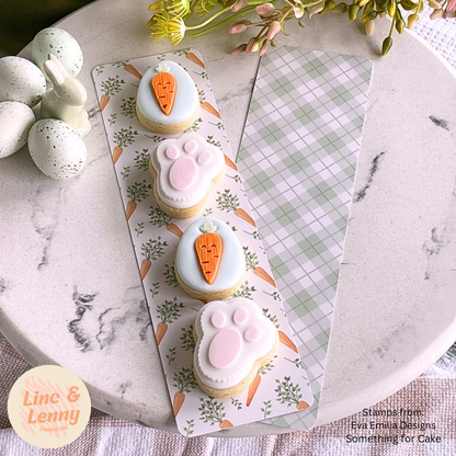 [Food Safe] Easter Carrots or Green Tartan - Double Sided Designs - Backing Cards - 25 Pack