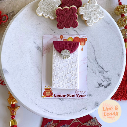 [Food Safe] Happy Chinese New Year - Double Sided Designs - Vertical Cookie Cards - 25 Pack