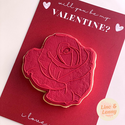 [Food Safe] Will You Be My Valentine? - Happy Valentine's Day - Double Sided Designs - Vertical Cookie Cards - 25 Pack