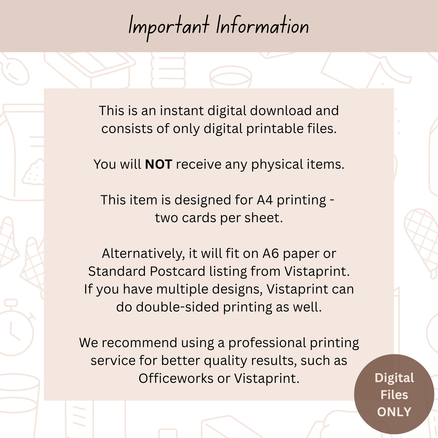 [DIGITAL] Paint Your Own - Double Sided Designs - Cookie Cards - 10.5cm x 15cm - A6/Post Card