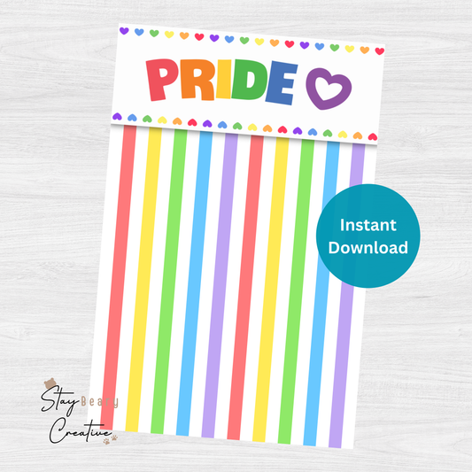 [DIGITAL] Pride Month - Rainbow Stripes - Double Sided Designs - Folded Bag Toppers