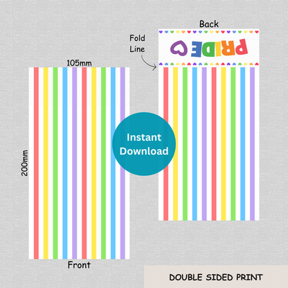 [DIGITAL] Pride Month - Rainbow Stripes - Double Sided Designs - Folded Bag Toppers
