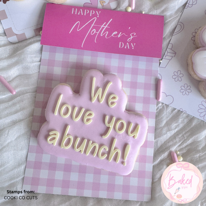 [Food Safe] Mother's Day Pink or Purple Gingham - Double Sided Designs - Folded Bag Toppers - 25 Pack