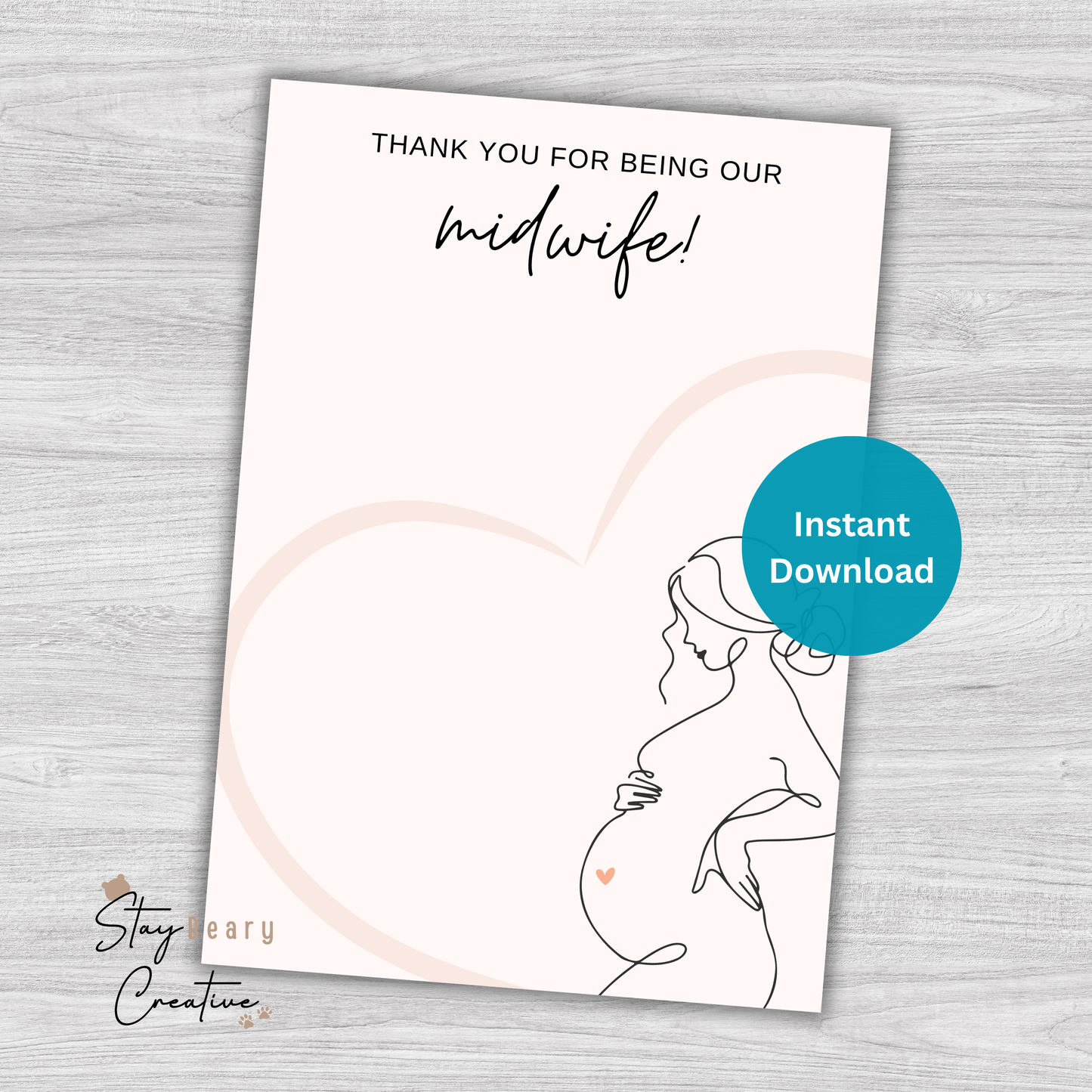 [DIGITAL] Thank You For Looking After Us - Thank You For Being Our Midwife - Cookie Cards - 10.5cm x 15cm - A6/Post Card