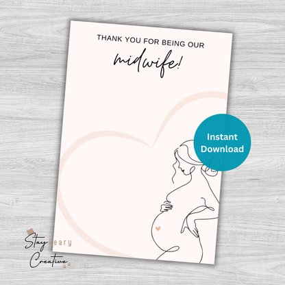 [DIGITAL] Thank You For Looking After Us - Thank You For Being Our Midwife - Cookie Cards - 10.5cm x 15cm - A6/Post Card