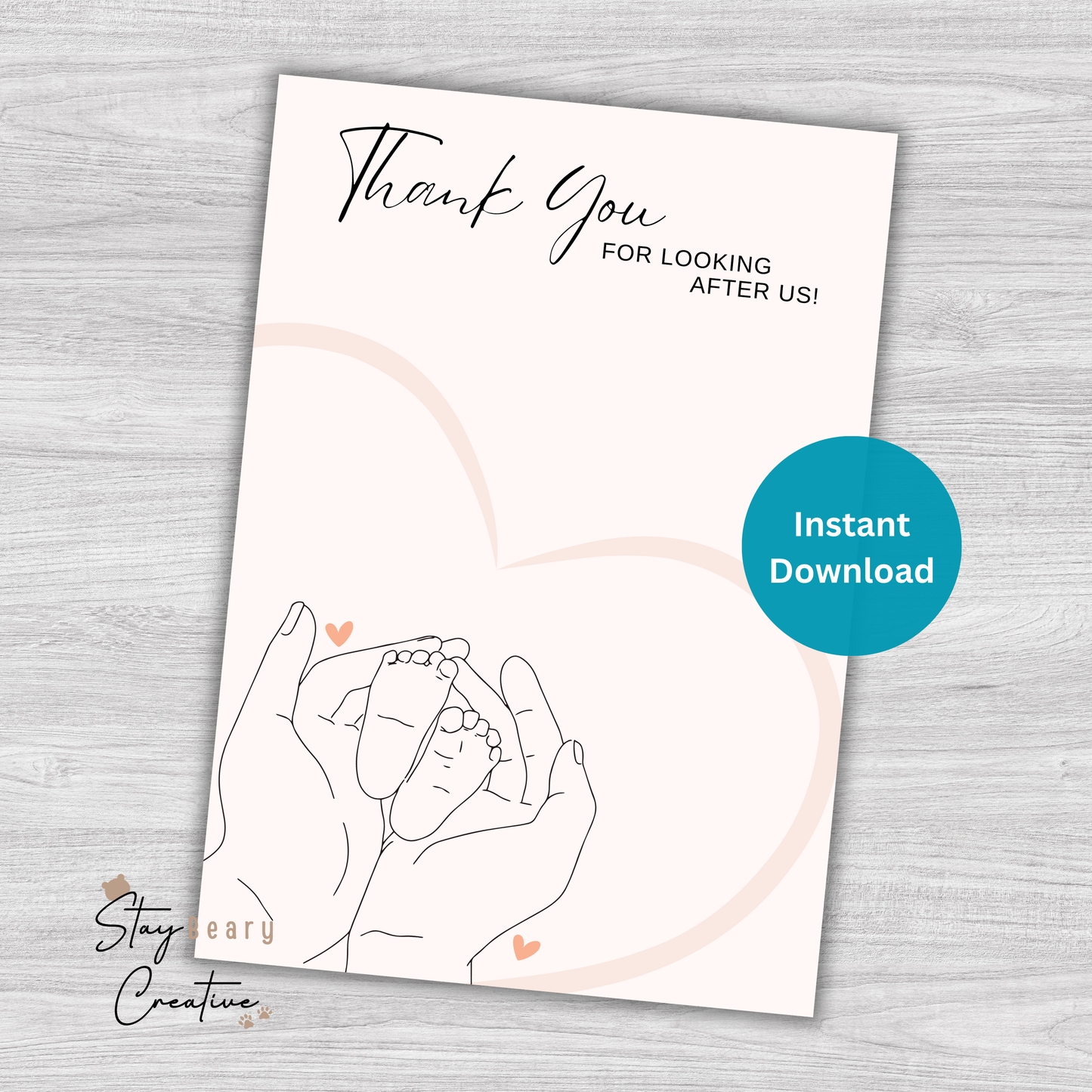 [DIGITAL] Thank You For Looking After Us - Thank You For Being Our Midwife - Cookie Cards - 10.5cm x 15cm - A6/Post Card