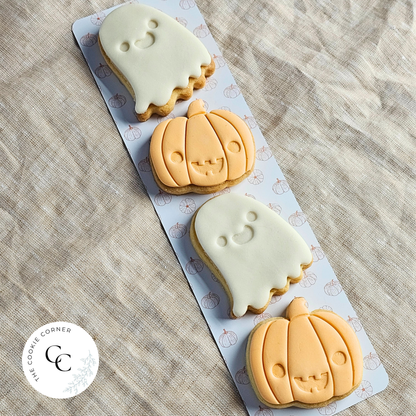 [Food Safe] Pumpkin and Bats - Double Sided Designs - Backing Cards - 25 Pack