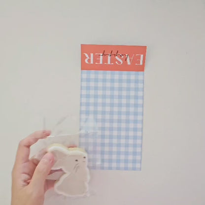 [Printing Samples] Easter Blue & Orange Gingham - Folded Bag Toppers - 25 Pack