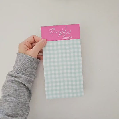 [Food Safe] Happy Mother's Day - Gingham - Double Sided Designs - Folded Bag Toppers - 25 Pack